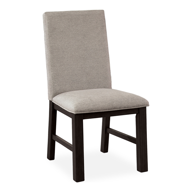 Furniture of America Leen Fabric Upholstered Side Chairs in Black (Set of 2)