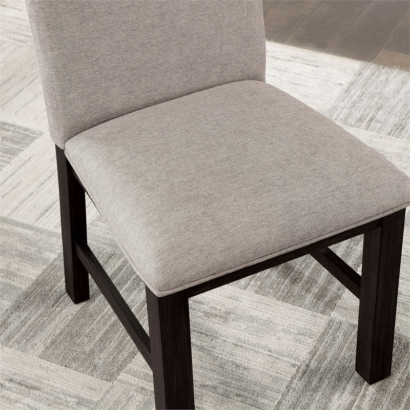 Furniture of America Leen Fabric Upholstered Side Chairs in Black (Set of 2)