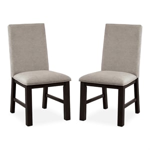 Furniture of America Leen Fabric Upholstered Side Chairs in Black (Set of 2)