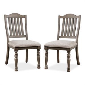 Furniture of America Drit Wood Padded Side Chairs in Gray (Set of 2)
