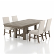 Furniture of America Atola Rustic Wood 5-Piece Dining Set in Gray