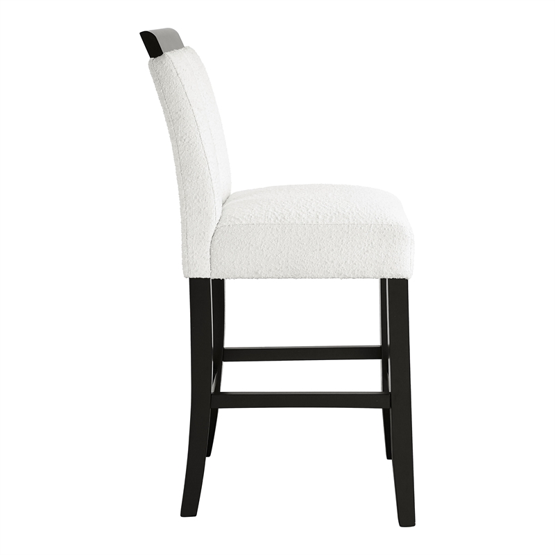 Furniture of America Prat Fabric Upholstered Counter Chairs in Black (Set of 2)