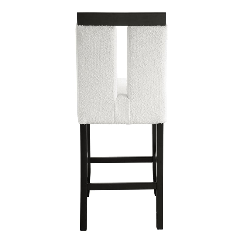 Furniture of America Prat Fabric Upholstered Counter Chairs in Black (Set of 2)