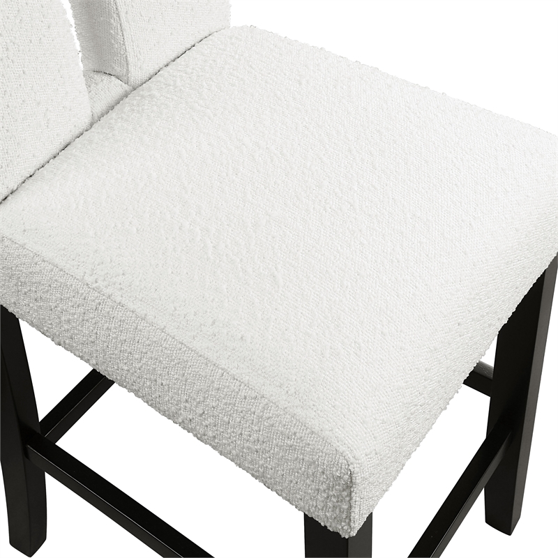 Furniture of America Prat Fabric Upholstered Counter Chairs in Black (Set of 2)