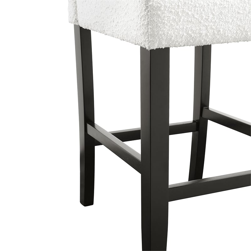 Furniture of America Prat Fabric Upholstered Counter Chairs in Black (Set of 2)