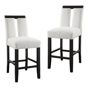 furniture of america prat fabric upholstered counter chairs in black (set of 2)