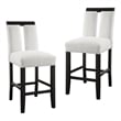 Furniture of America Prat Fabric Upholstered Counter Chairs in Black (Set of 2)