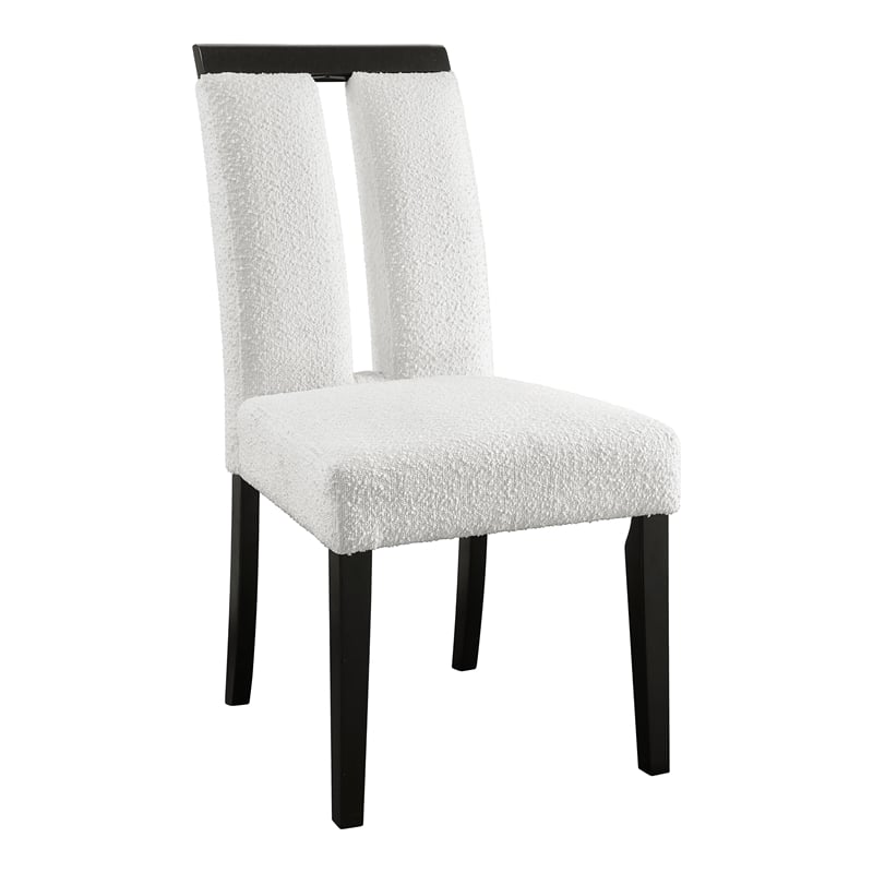 Furniture of America Prat Fabric Upholstered Side Chairs in Black (Set of 2)