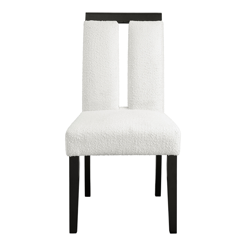 Furniture of America Prat Fabric Upholstered Side Chairs in Black (Set of 2)
