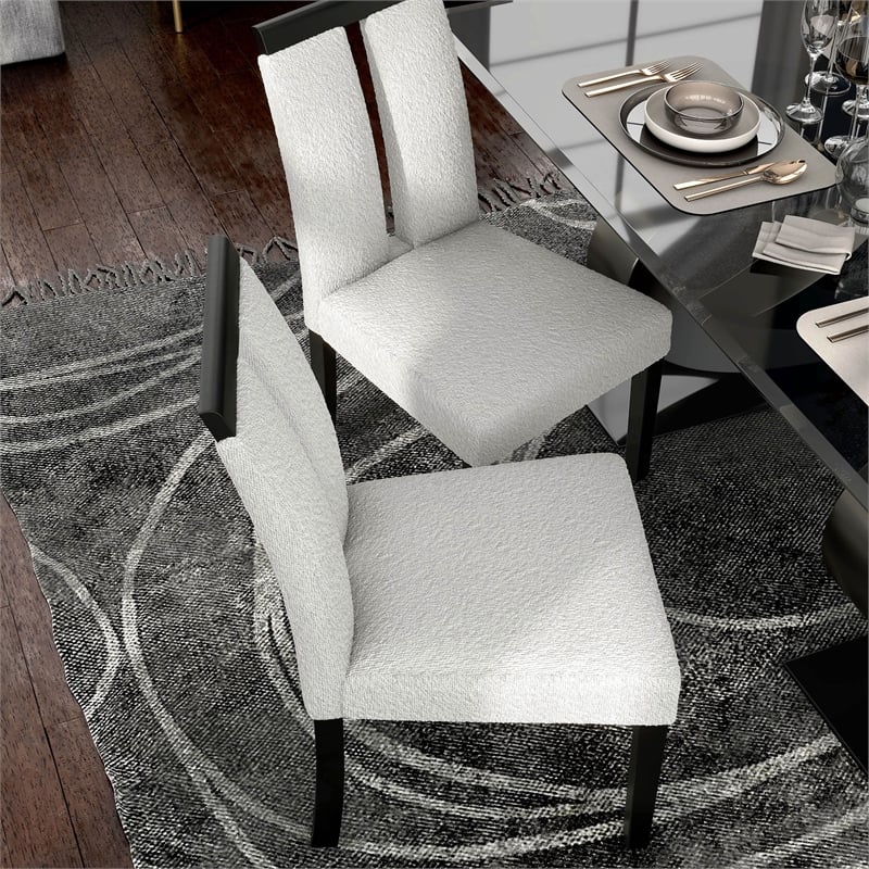 Furniture of America Prat Fabric Upholstered Side Chairs in Black (Set of 2)