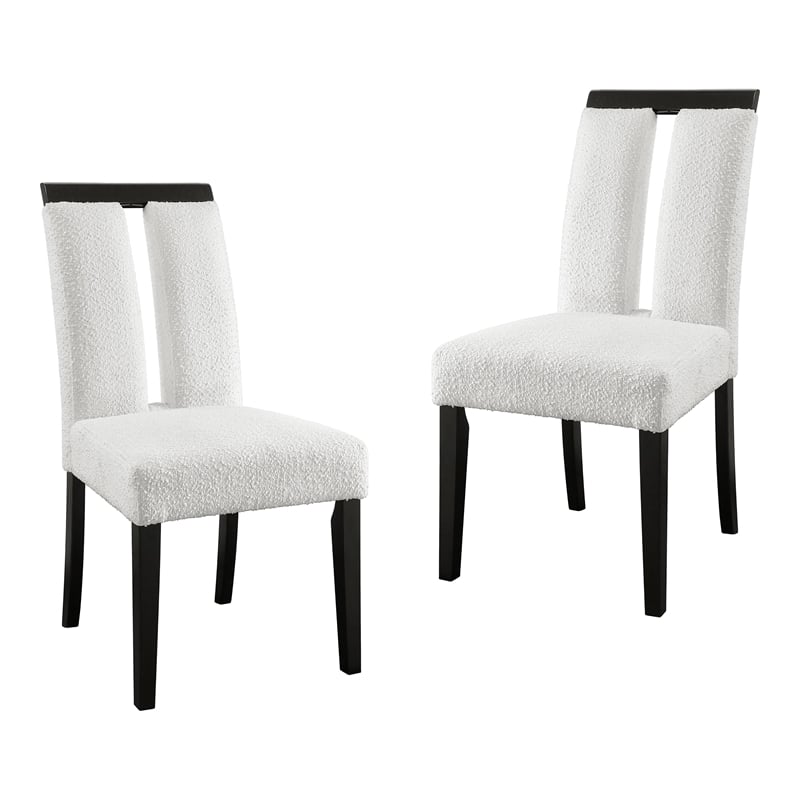 Furniture of America Prat Fabric Upholstered Side Chairs in Black (Set of 2)