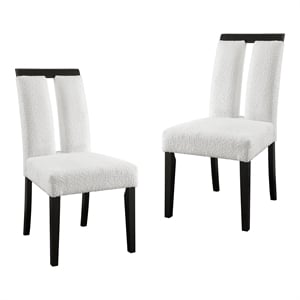 furniture of america prat fabric upholstered side chairs in black (set of 2)