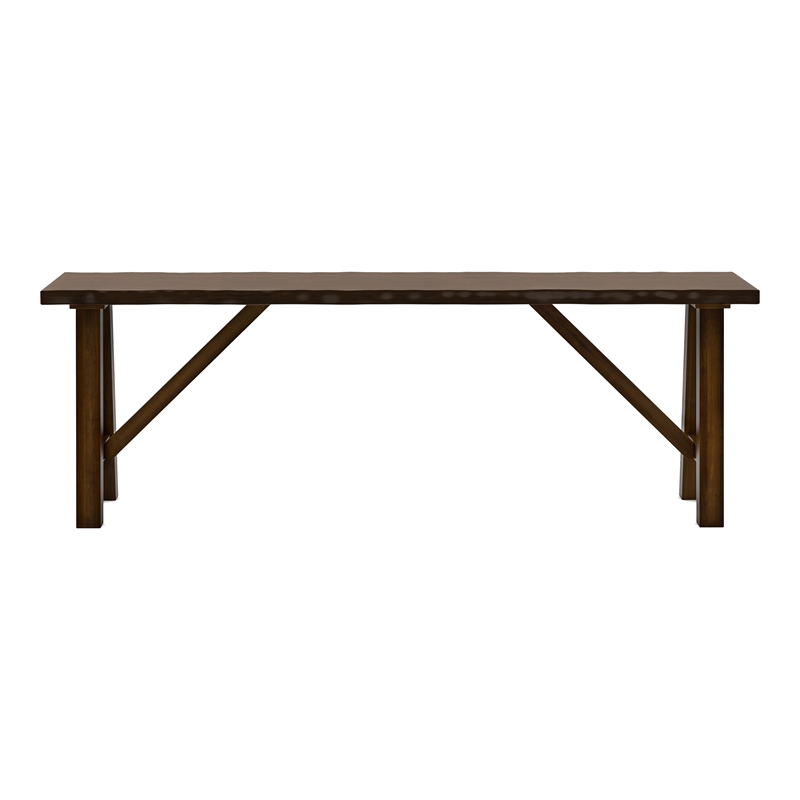 Furniture of America Drivet Rustic Wood Rectangle Dining Bench in Walnut