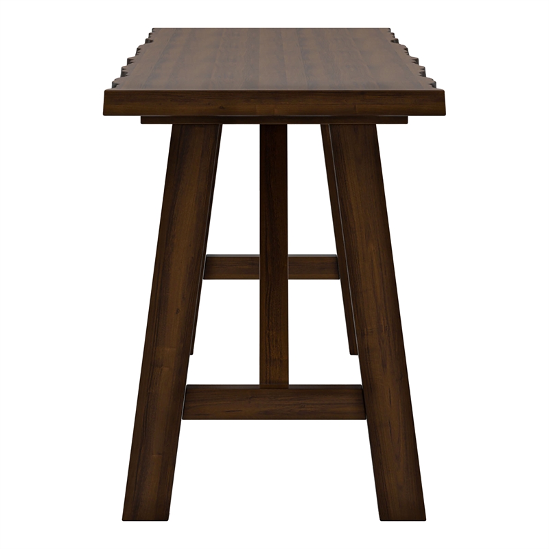 Furniture of America Drivet Rustic Wood Rectangle Dining Bench in Walnut