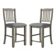 Furniture of America Wuor Wood Padded Counter Chairs in Gray (Set of 2)