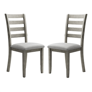 Furniture of America Mente Wood Padded Side Chairs in Gray (Set of 2)