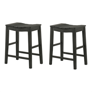 Furniture of America Niem Wood Counter Height Stools in Black (Set of 2)