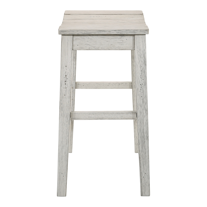 Furniture of America Niem Wood Counter Height Stools in White (Set of 2)