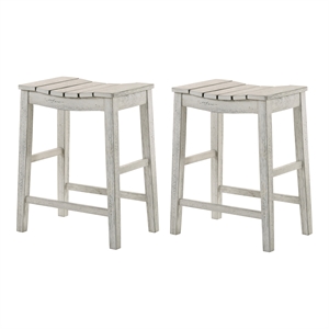 Furniture of America Niem Wood Counter Height Stools in White (Set of 2)