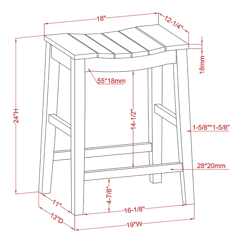 Furniture of America Niem Wood Counter Height Stools in White (Set of 2)
