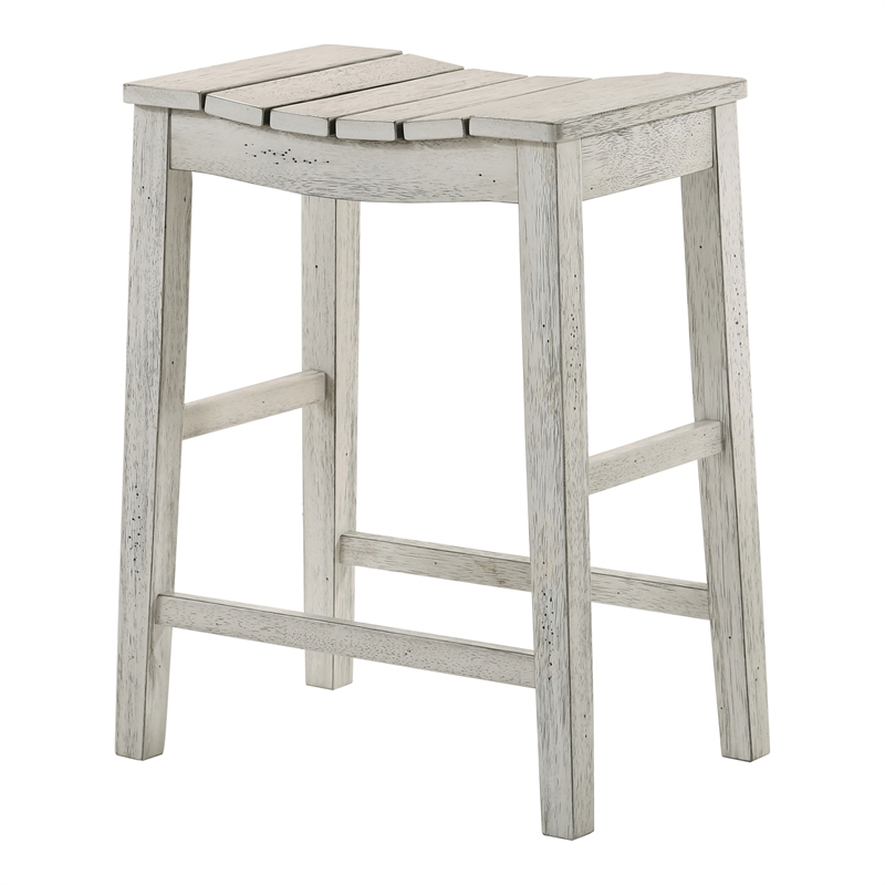 Furniture of America Niem Wood Counter Height Stools in White (Set of 2)