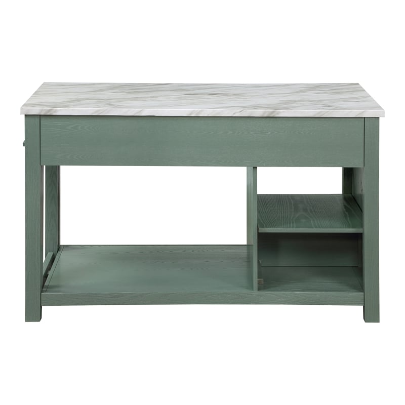 Furniture of America Olive Wood Extendable Counter Height Dining Table in Green