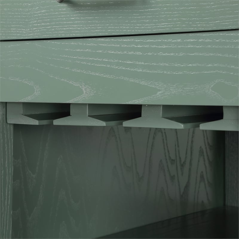 Furniture of America Olive Wood Extendable Counter Height Dining Table in Green