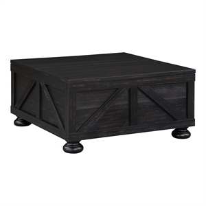 Furniture of America Zula Wood Hidden Storage Coffee Table in Black