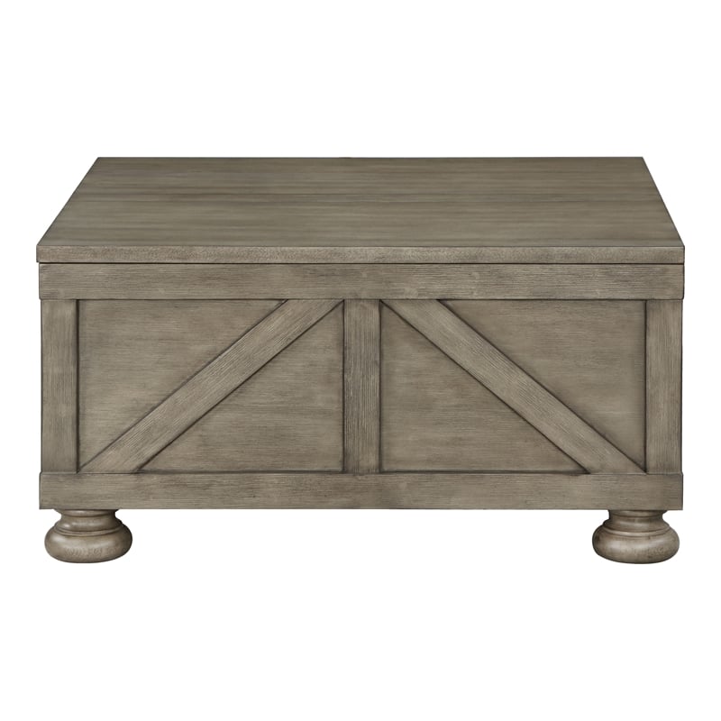 Furniture of America Zula Wood Hidden Storage Coffee Table in Gray
