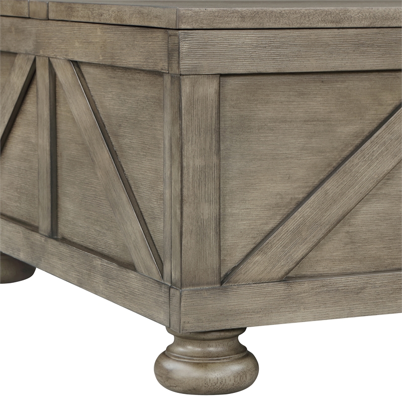 Furniture of America Zula Wood Hidden Storage Coffee Table in Gray