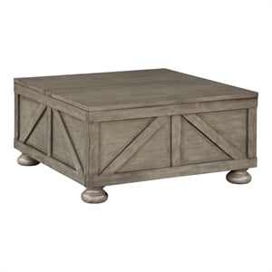 Furniture of America Zula Wood Hidden Storage Coffee Table in Gray