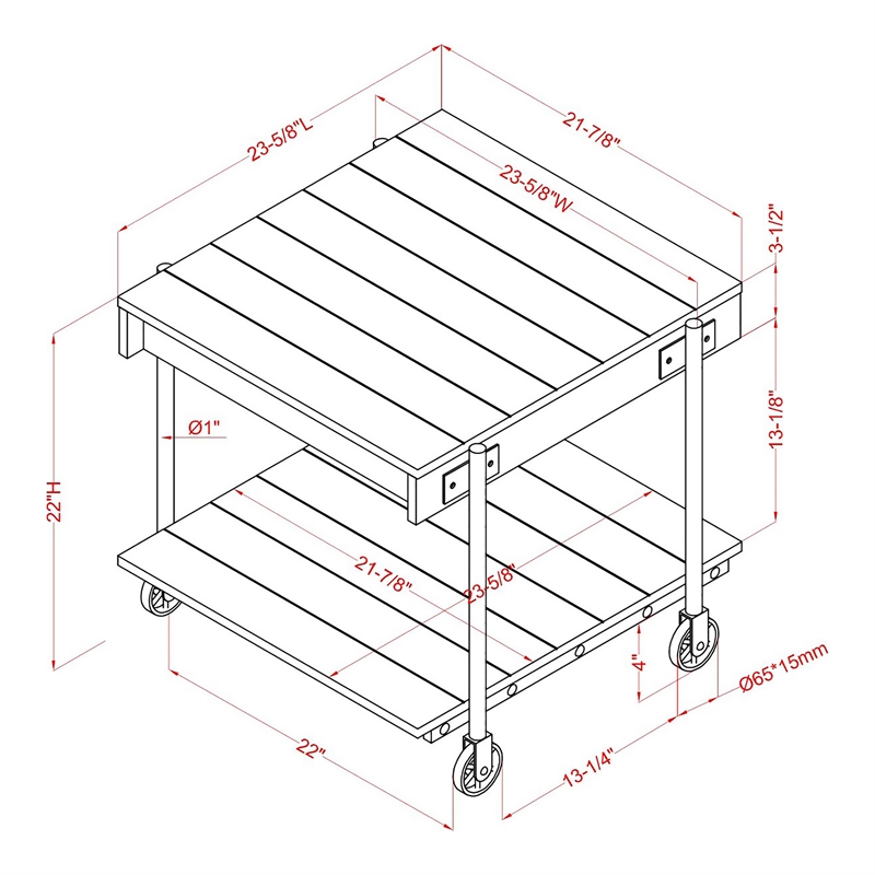 Furniture of America Acres Wood Natural 2-Piece Coffee Table Set with Wheels