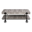 Furniture of America Acres Wood Natural 2-Piece Coffee Table Set with Wheels