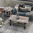 Furniture of America Acres Wood Natural 2-Piece Coffee Table Set with Wheels