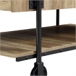 Furniture of America Acres Wood Rustic Oak 2-Piece Coffee Table Set with Wheels