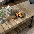 Furniture of America Acres Wood Rustic Oak 2-Piece Coffee Table Set with Wheels
