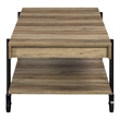 Furniture of America Acres Wood Rustic Oak 2-Piece Coffee Table Set with Wheels