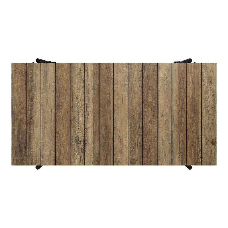 Furniture of America Acres Wood Rustic Oak 2-Piece Coffee Table Set with Wheels