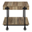 Furniture of America Acres Wood Rustic Oak 2-Piece Coffee Table Set with Wheels