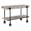 Furniture of America Acres Wood Natural 3-Piece Coffee Table Set with Wheels