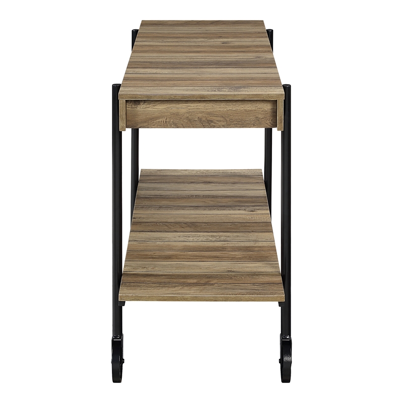 Furniture of America Acres Wood Rustic Oak 3-Piece Coffee Table Set with Wheels