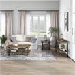 Furniture of America Acres Wood Rustic Oak 3-Piece Coffee Table Set with Wheels