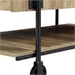 Furniture of America Acres Wood Rustic Oak 3-Piece Coffee Table Set with Wheels