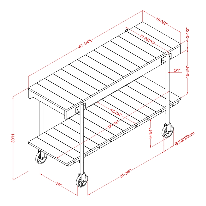 Furniture of America Acres Wood Rustic Oak 3-Piece Coffee Table Set with Wheels