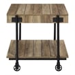 Furniture of America Acres Wood Rustic Oak 3-Piece Coffee Table Set with Wheels