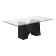 Furniture of America Fern Metal and Glass Top 3-Piece Coffee Table Set in Black