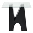 Furniture of America Fern Metal and Glass Top 3-Piece Coffee Table Set in Black