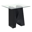 Furniture of America Fern Metal and Glass Top 3-Piece Coffee Table Set in Black