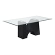 Furniture of America Fern Metal and Glass Top Rectangle Coffee Table in Black