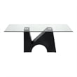 Furniture of America Fern Metal and Glass Top Rectangle Coffee Table in Black